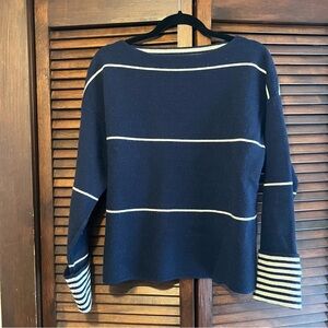 Club Monaco Reversible Stripe Cashmere Sweater